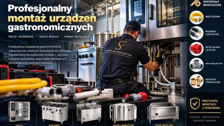 Profesjonalny montaż urządzeń gastronomicznych – piece, kuchnie gazowe, frytownice, kotły i patelnie